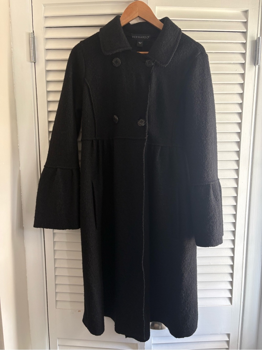 Bernardo Women’s Black Polyester Pea Coat- Size M